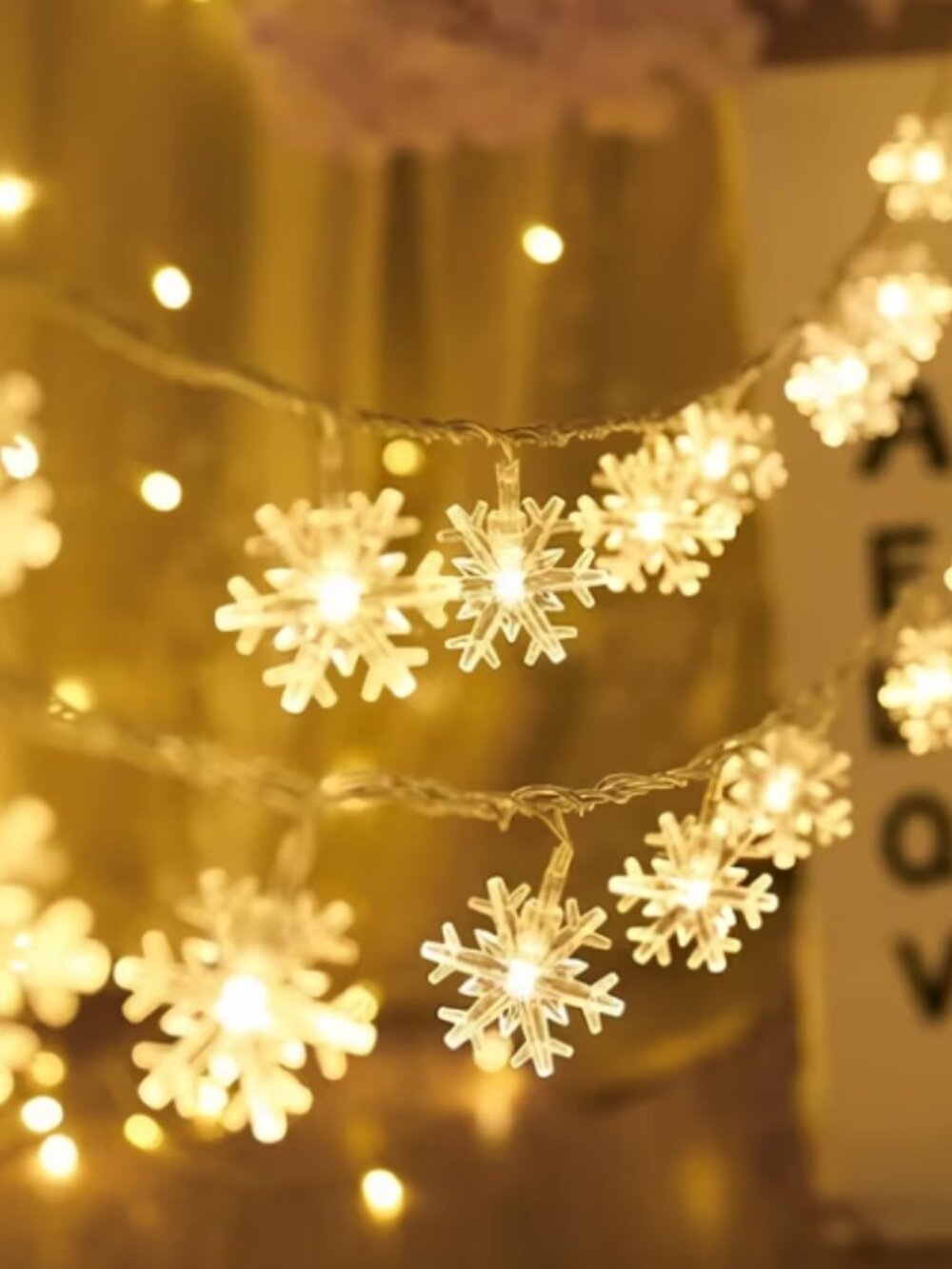 NEW Christmas LED Snowflake Battery Operated String Lights | 6M